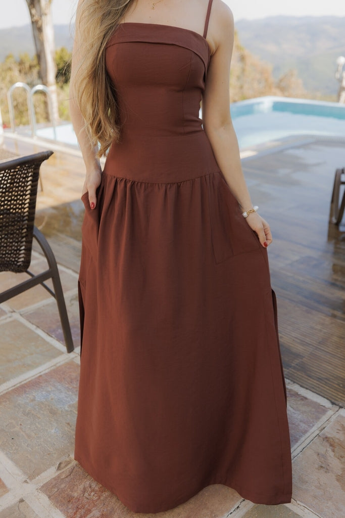 Vestido Roma - Marrom