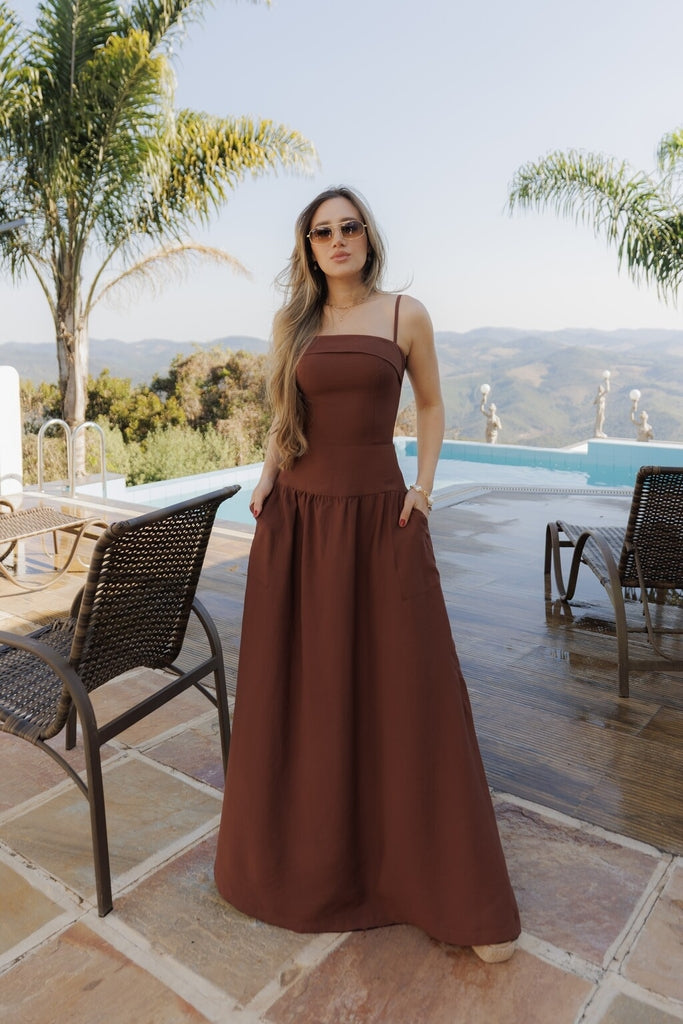 Vestido Roma - Marrom