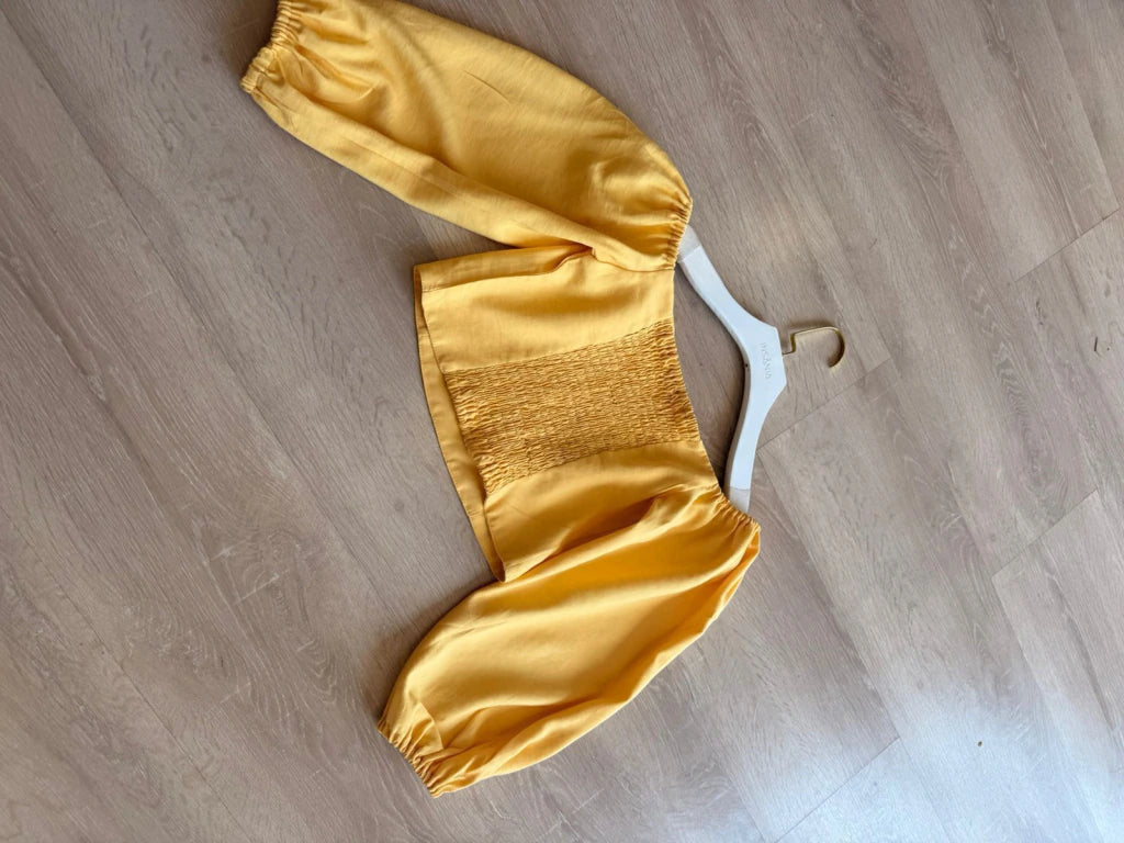 Cropped Manga - Amarelo