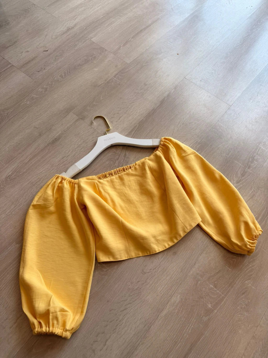 Cropped Manga - Amarelo