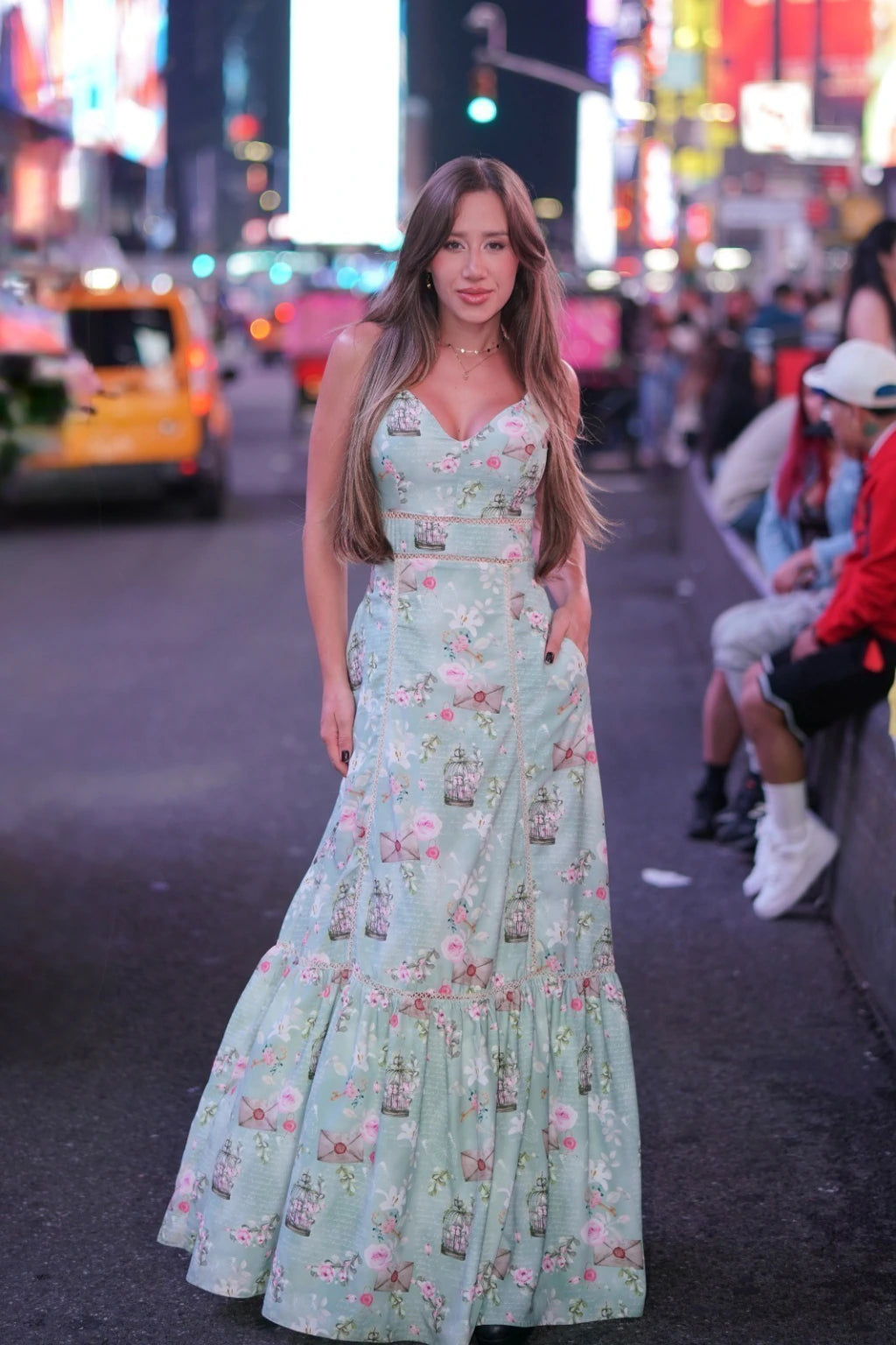 Vestido Evânia - Estampa Verde
