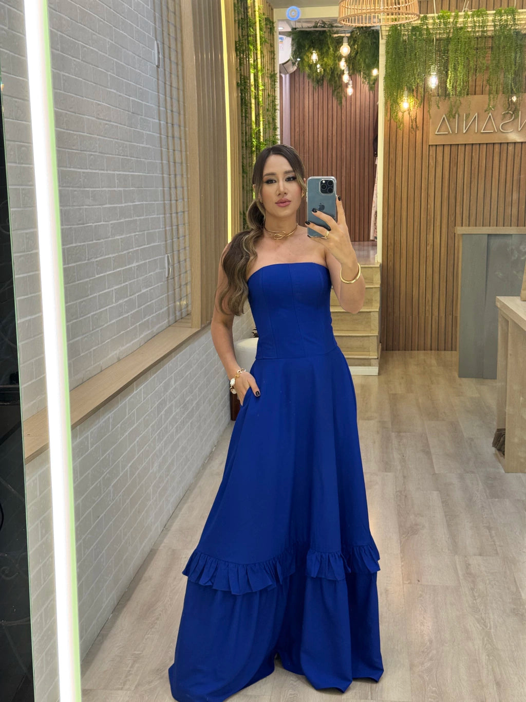 Vestido Ana Cecília - Azul