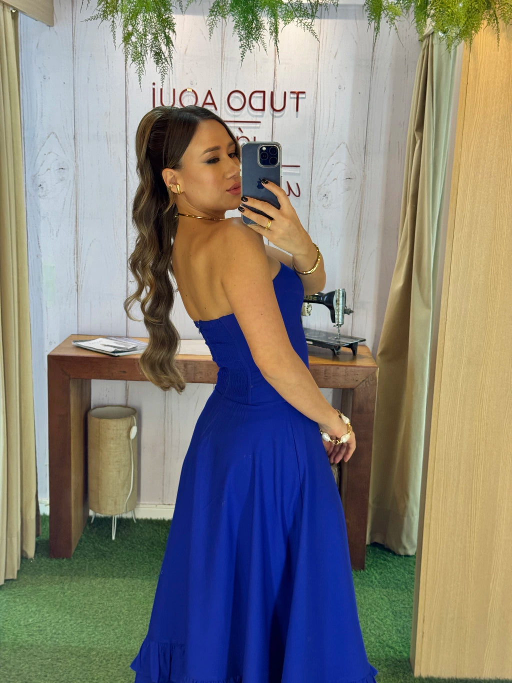Vestido Ana Cecília - Azul
