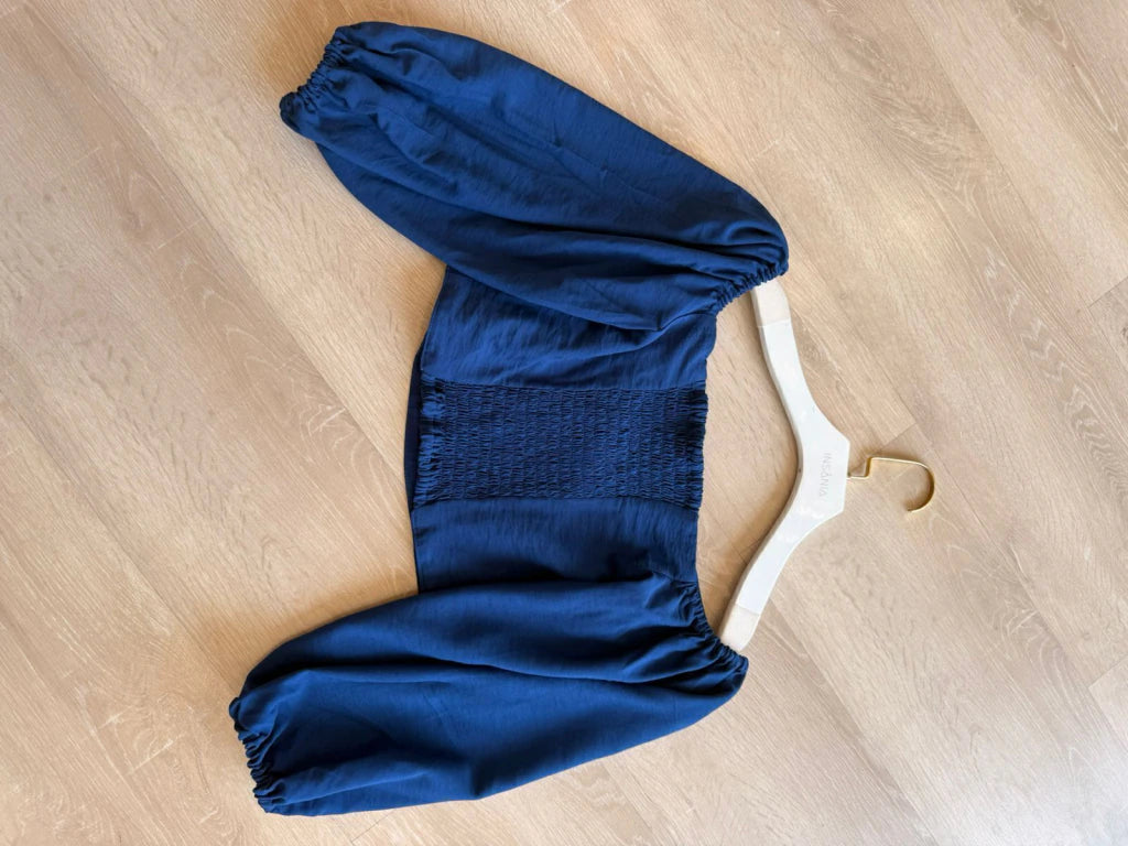 Cropped Manga - Azul escuro